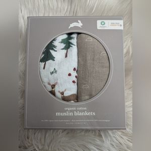NEW Red Rover Organic Cotton Muslin 2pk Blankets
